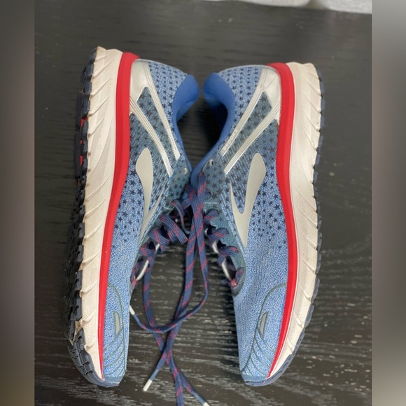 Brooks adrenaline GTS 18 flextra running shoes blue red and silver sneakers | 9 - Picture 7 of 9